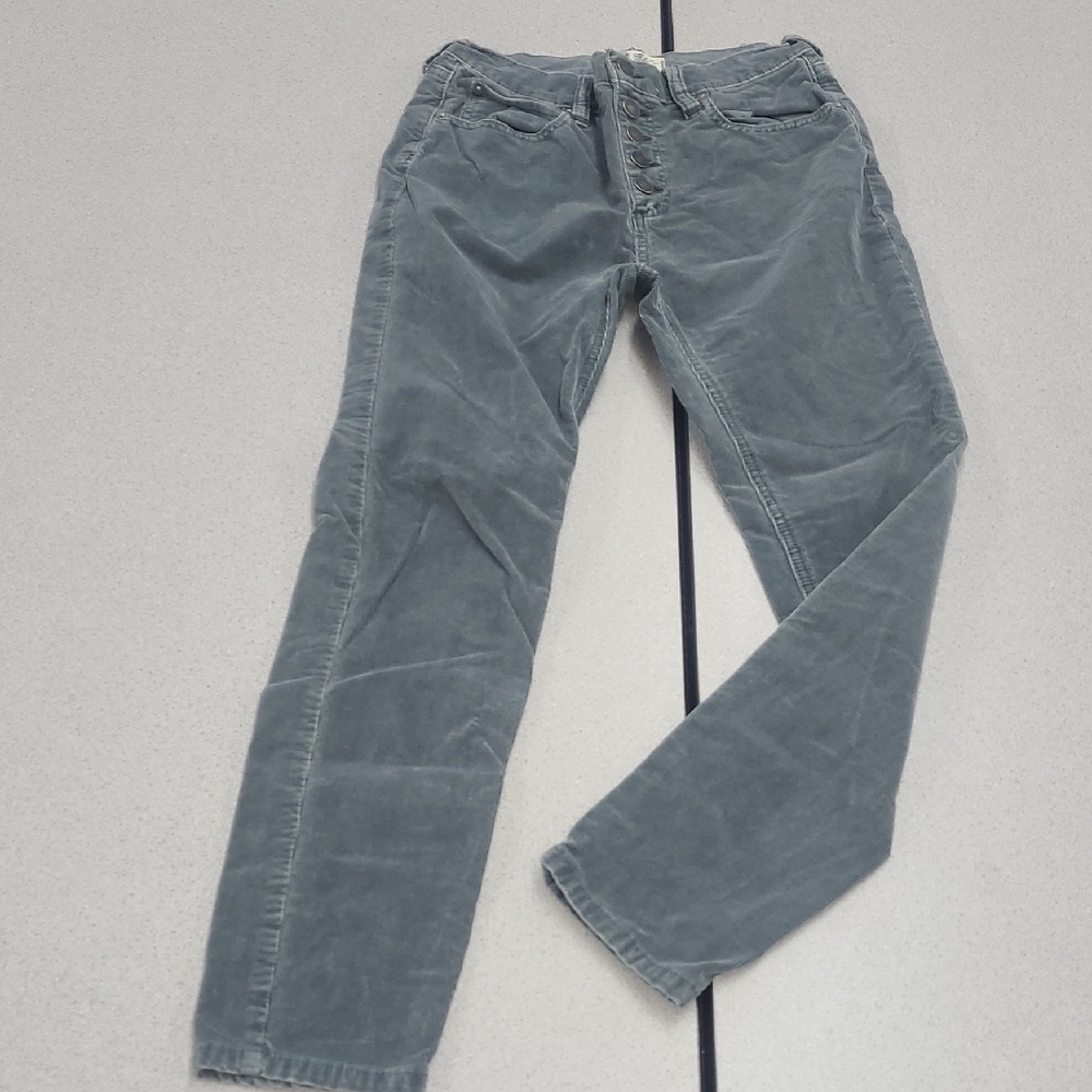 We The Free People Women's Button Corduroy Pants in Gray Size 26